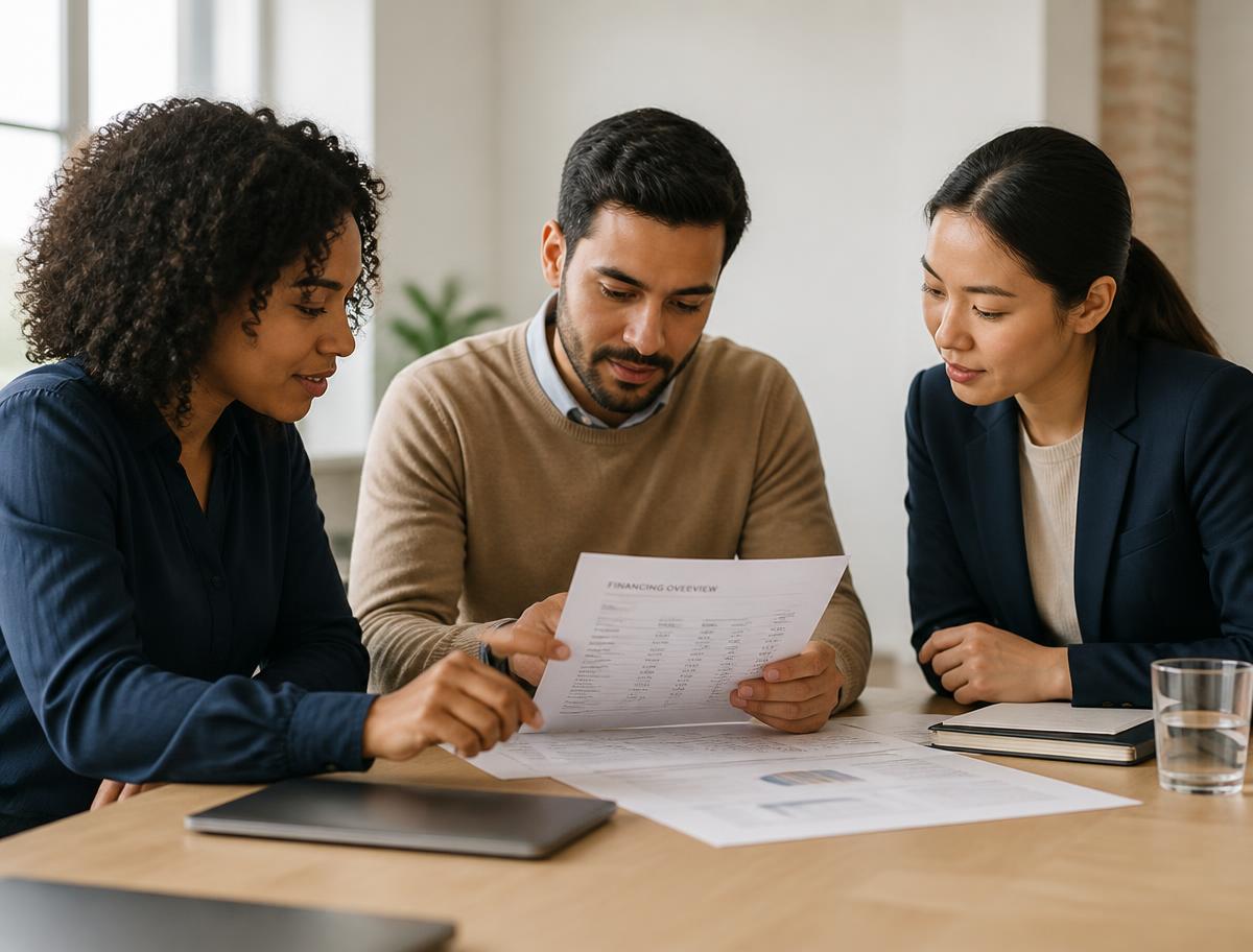 Business owners reviewing a financing overview with an advisor